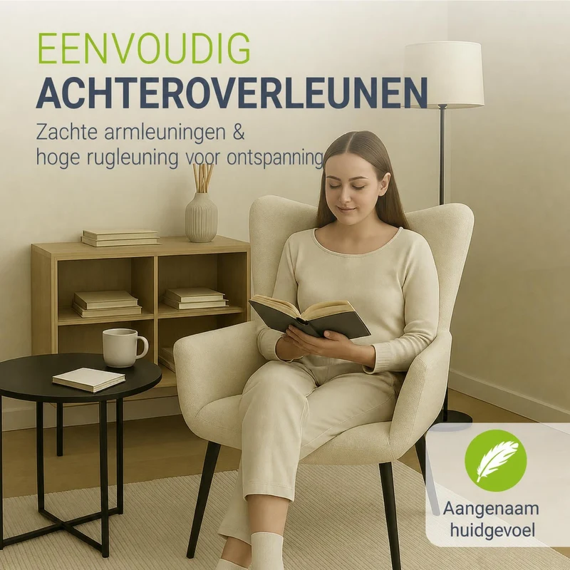 Fauteuil à oreilles avec tabouret Odense en option