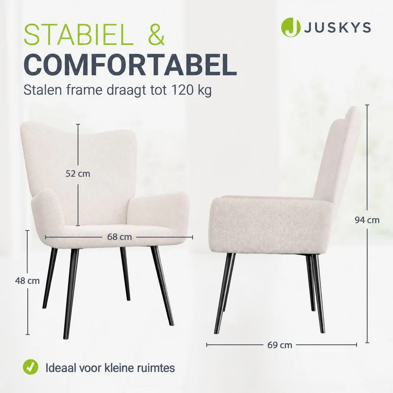Fauteuil à oreilles avec tabouret Odense en option