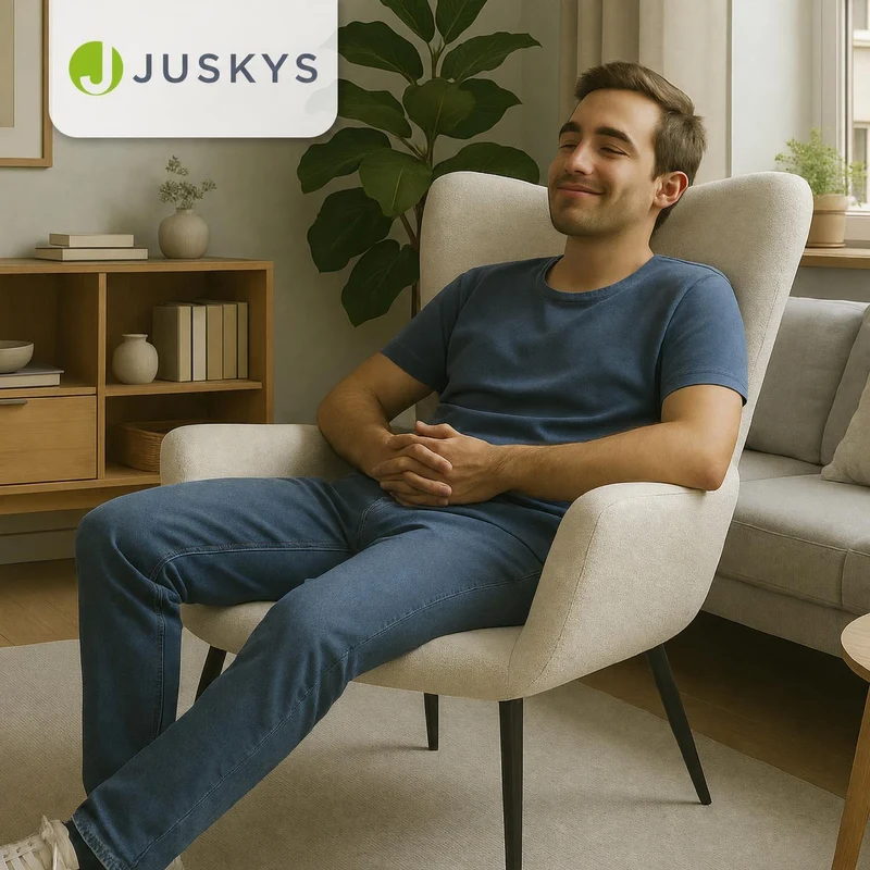 Fauteuil à oreilles avec tabouret Odense en option