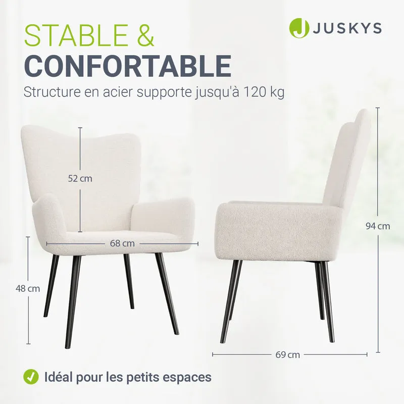 Fauteuil à oreilles avec tabouret Odense en option