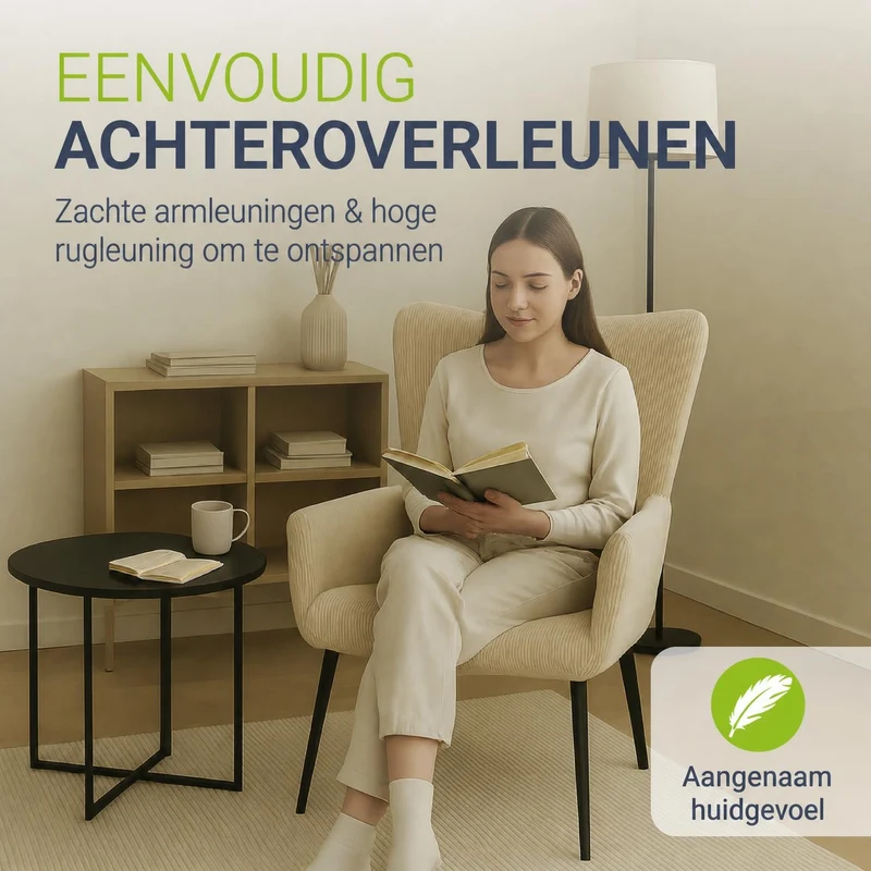 Fauteuil à oreilles avec tabouret Odense en option