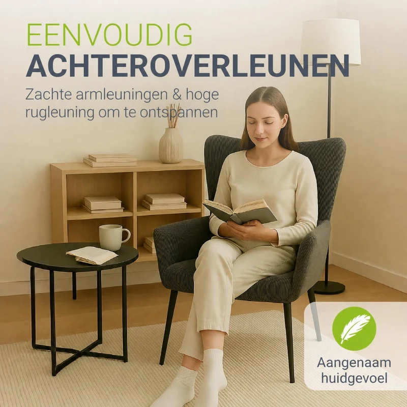 Fauteuil à oreilles avec tabouret Odense en option