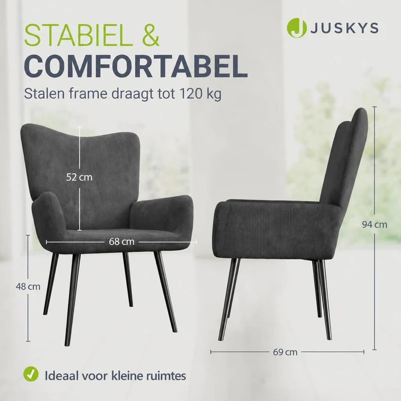 Fauteuil à oreilles avec tabouret Odense en option