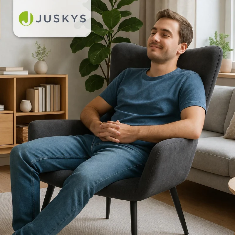 Fauteuil à oreilles avec tabouret Odense en option