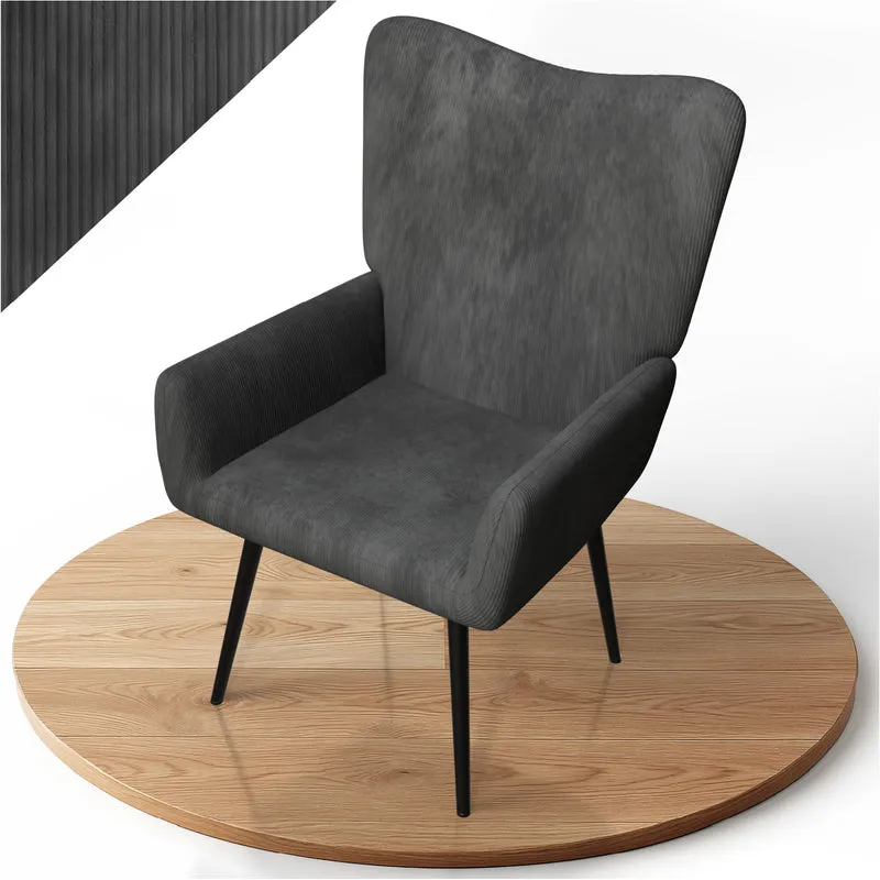 Fauteuil à oreilles avec tabouret Odense en option
