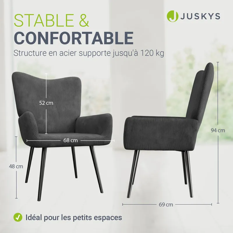 Fauteuil à oreilles avec tabouret Odense en option