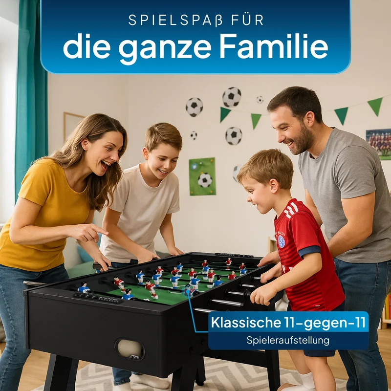 Baby-foot ProKick – pour enfants et adultes, noir