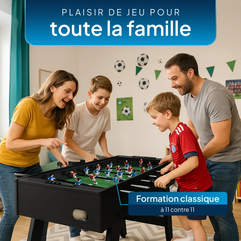Baby-foot ProKick – pour enfants et adultes, noir