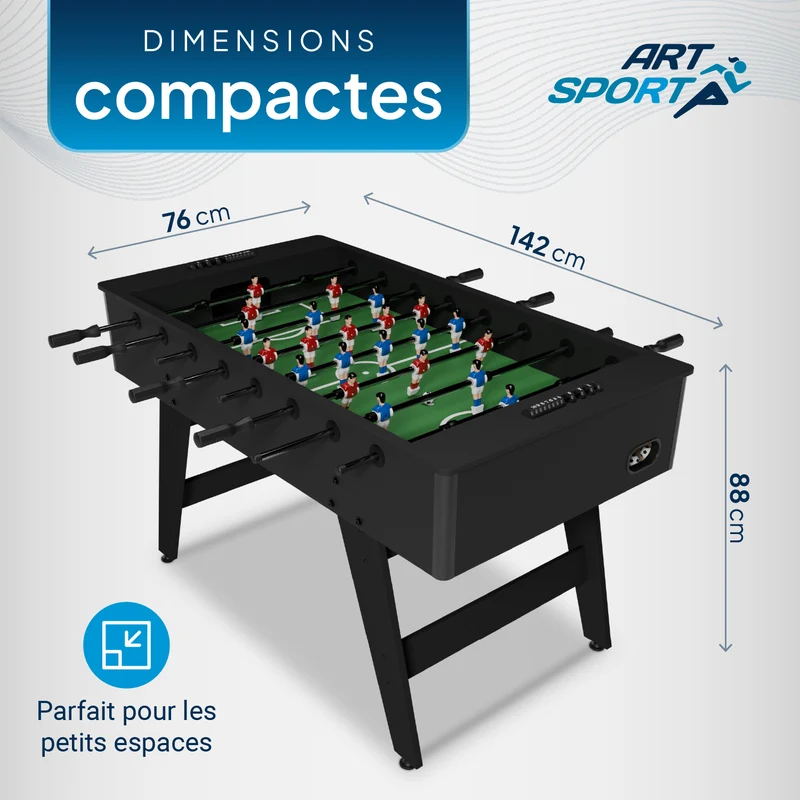 Baby-foot ProKick – pour enfants et adultes, noir