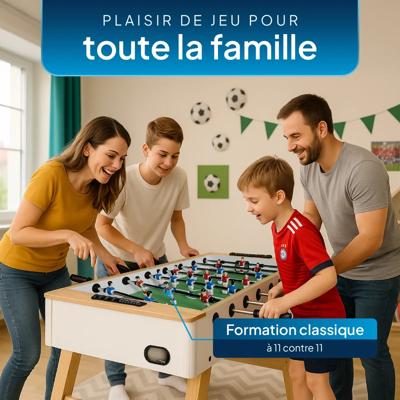 Baby-foot ProKick – pour enfants et adultes, noir