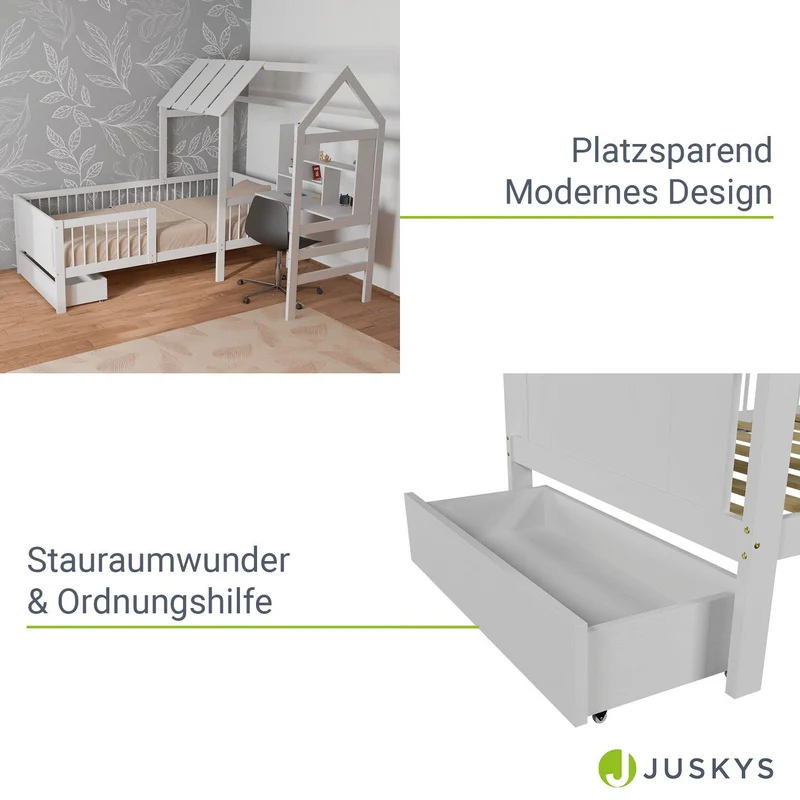 Lit enfant Yari – 90 x 200 cm avec bureau et tiroir intégrés