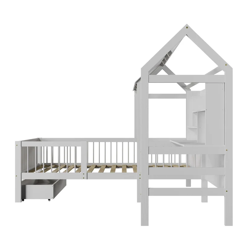 Lit enfant Yari – 90 x 200 cm avec bureau et tiroir intégrés