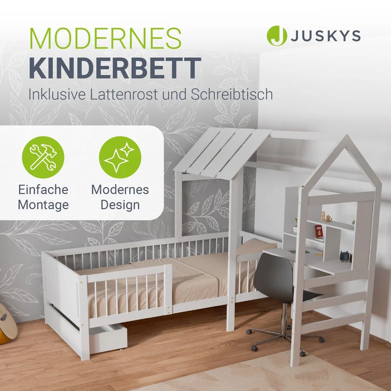 Lit enfant Yari – 90 x 200 cm avec bureau et tiroir intégrés