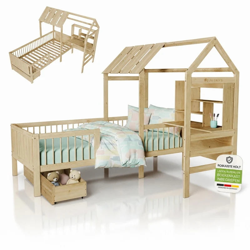 Lit enfant Yari – 90 x 200 cm avec bureau et tiroir intégrés