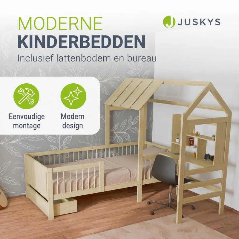 Lit enfant Yari – 90 x 200 cm avec bureau et tiroir intégrés