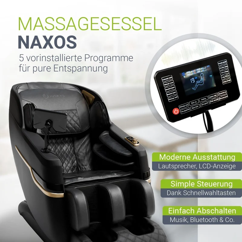 Fauteuil de massage Naxos – chauffage et Bluetooth
