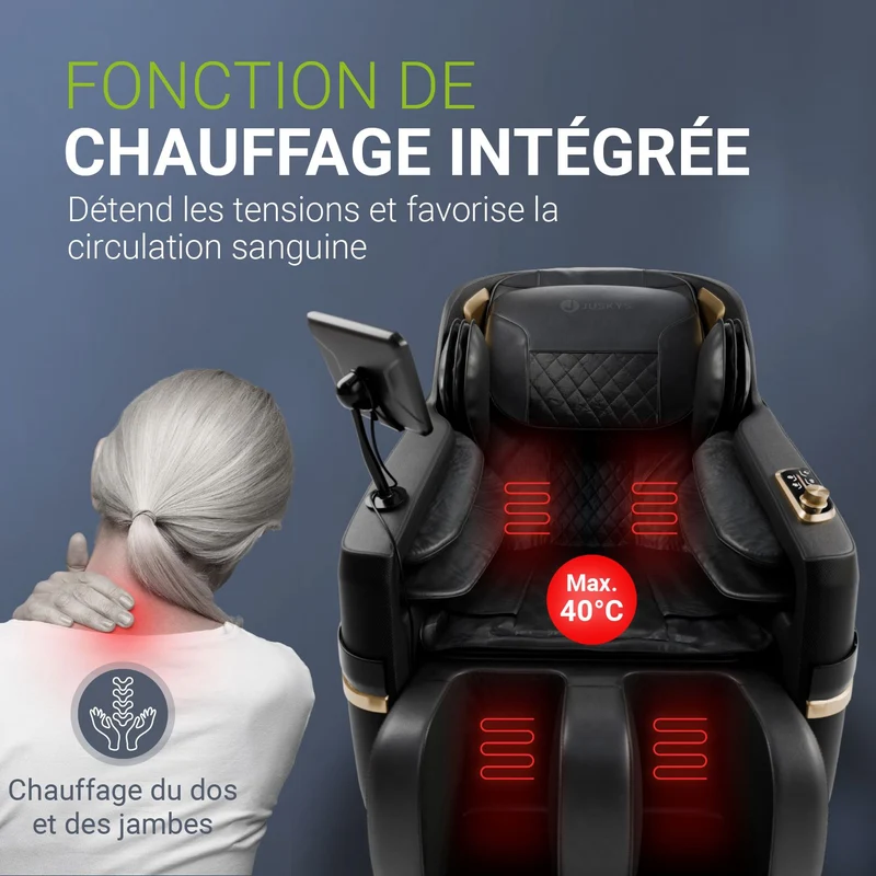 Fauteuil de massage Naxos – chauffage et Bluetooth
