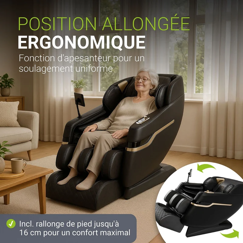 Fauteuil de massage Naxos – chauffage et Bluetooth
