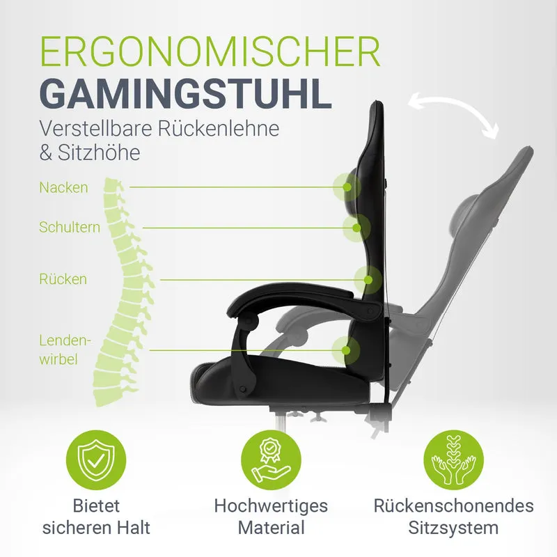 Chaise gamer HyperSeat – simili cuir, réglable