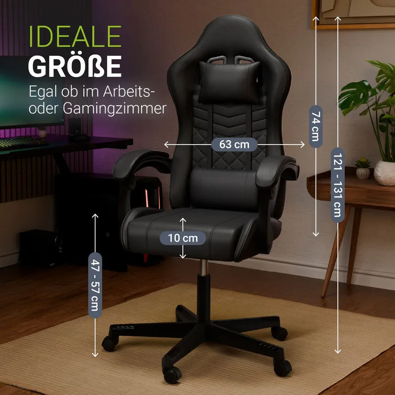 Chaise gamer HyperSeat – simili cuir, réglable