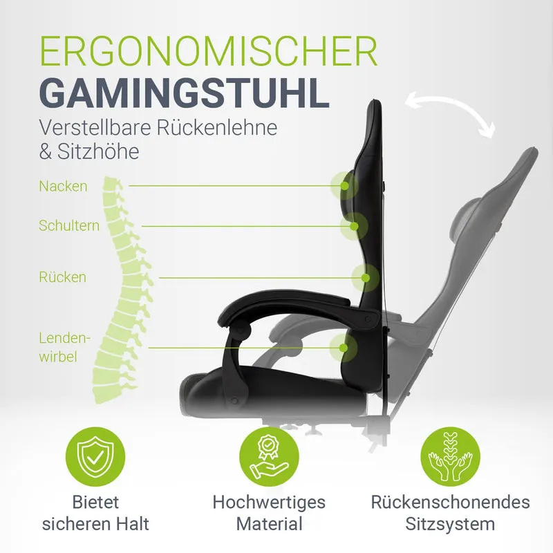 Chaise gamer HyperSeat – simili cuir, réglable