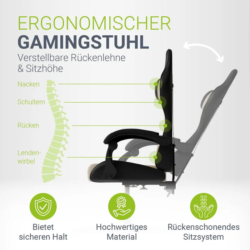 Chaise gamer HyperSeat – simili cuir, réglable