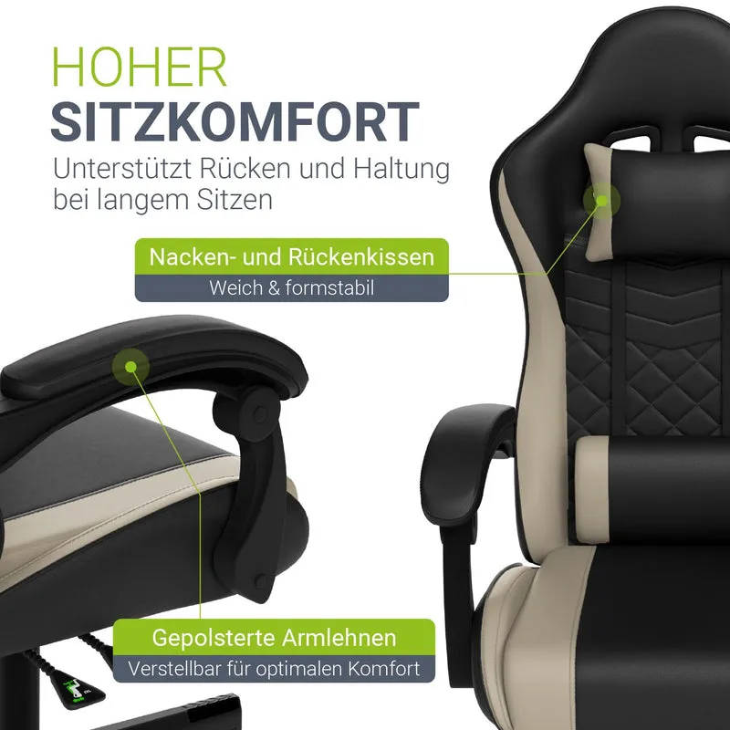 Chaise gamer HyperSeat – simili cuir, réglable