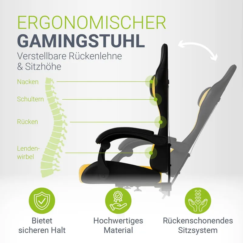 Chaise gamer HyperSeat – simili cuir, réglable