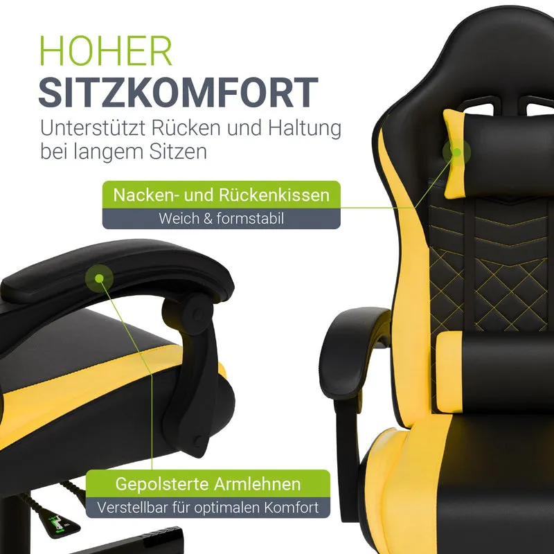 Chaise gamer HyperSeat – simili cuir, réglable