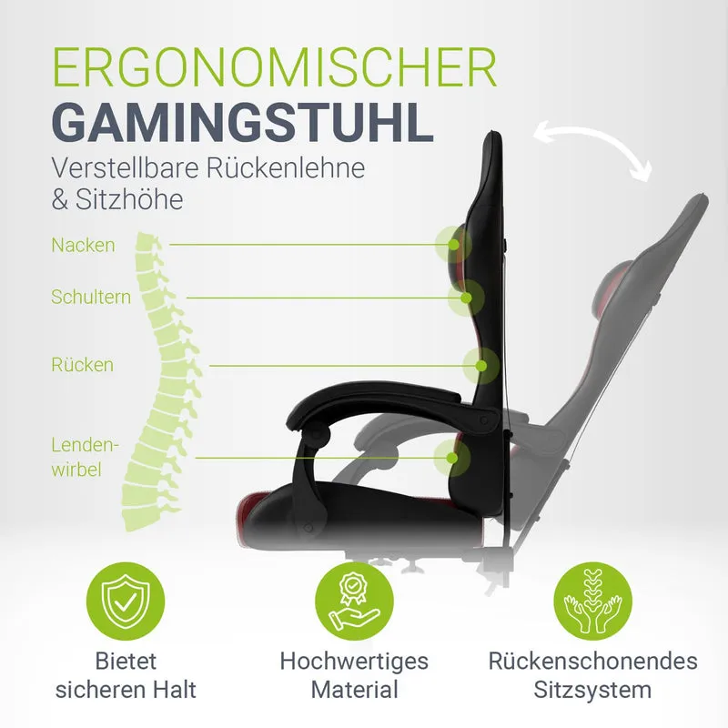 Chaise gamer HyperSeat – simili cuir, réglable