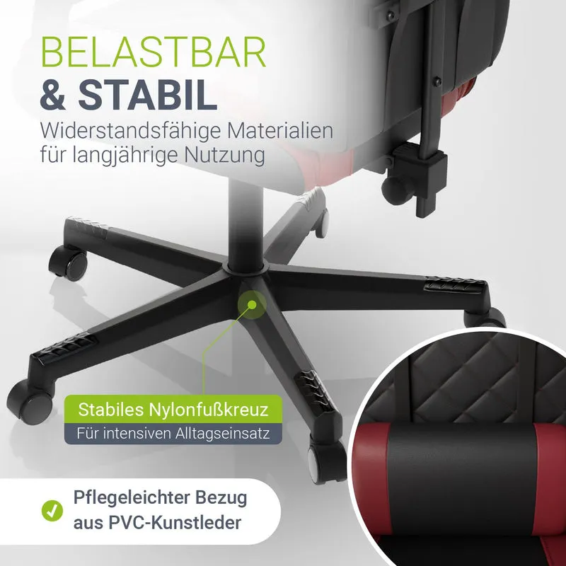 Chaise gamer HyperSeat – simili cuir, réglable
