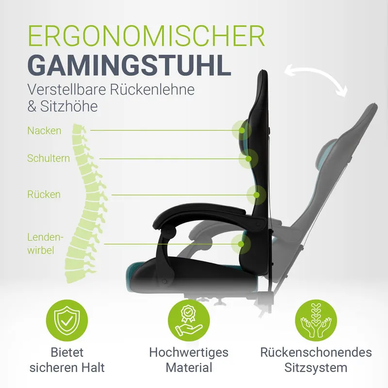 Chaise gamer HyperSeat – simili cuir, réglable
