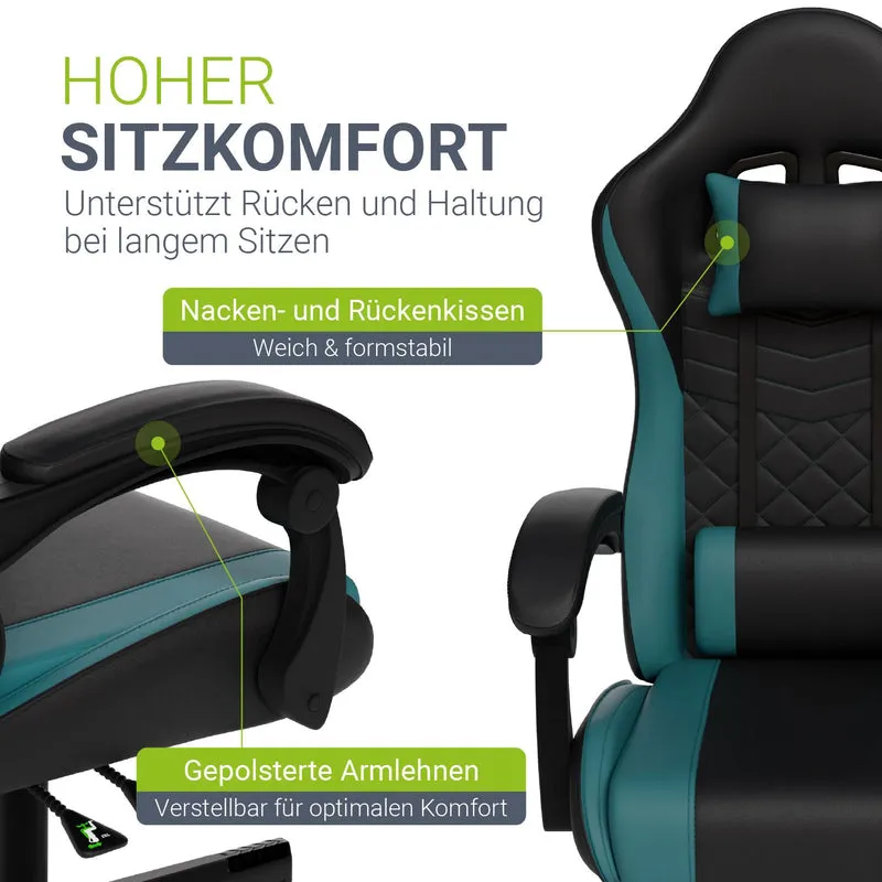 Chaise gamer HyperSeat – simili cuir, réglable