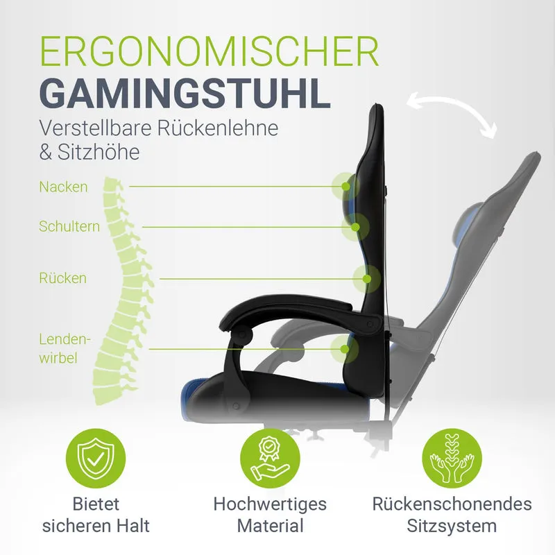 Chaise gamer HyperSeat – simili cuir, réglable
