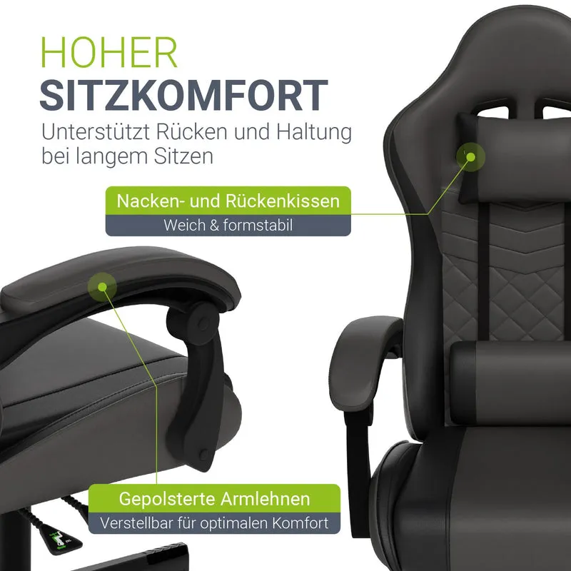 Chaise gamer HyperSeat – simili cuir, réglable