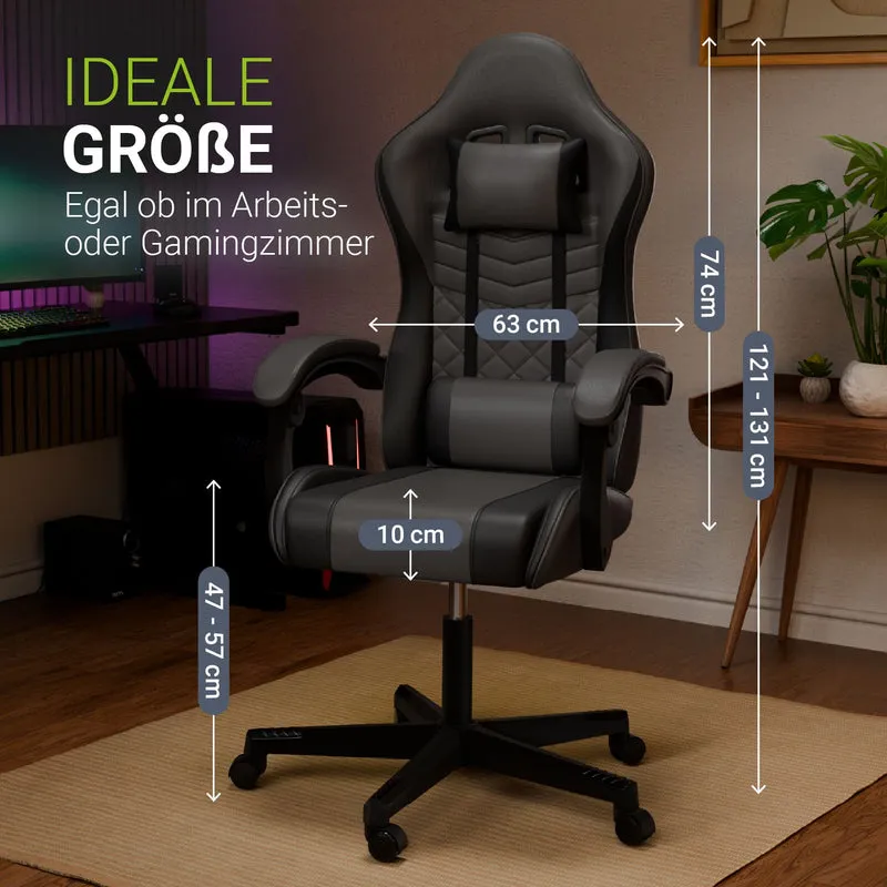 Chaise gamer HyperSeat – simili cuir, réglable
