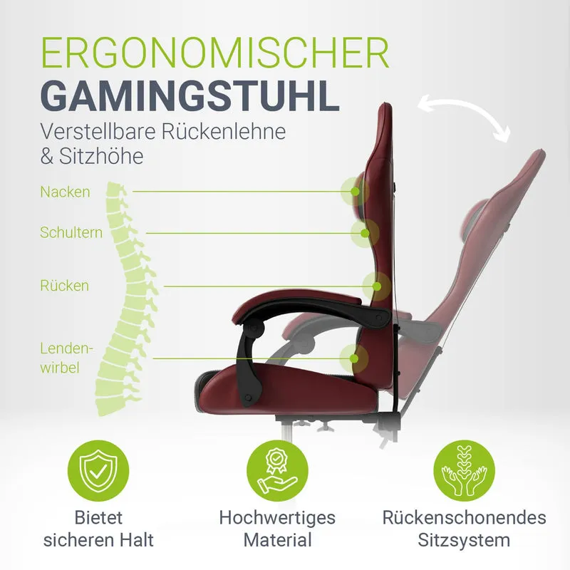 Chaise gamer HyperSeat – simili cuir, réglable