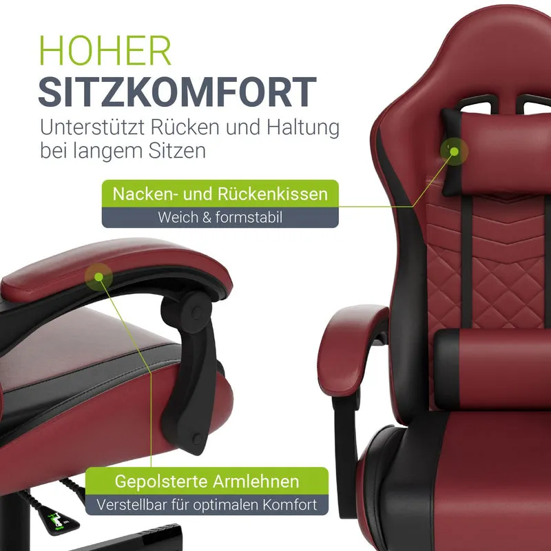 Chaise gamer HyperSeat – simili cuir, réglable