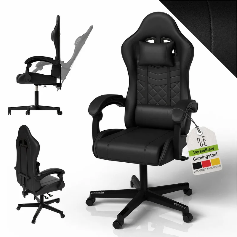 Chaise gamer HyperSeat – simili cuir, réglable