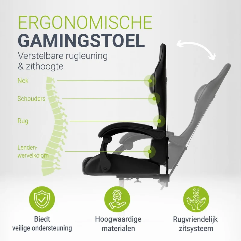 Chaise gamer HyperSeat – simili cuir, réglable