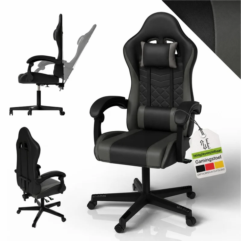 Chaise gamer HyperSeat – simili cuir, réglable