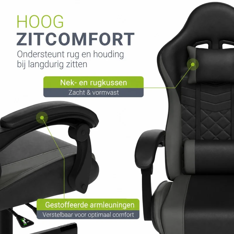 Chaise gamer HyperSeat – simili cuir, réglable