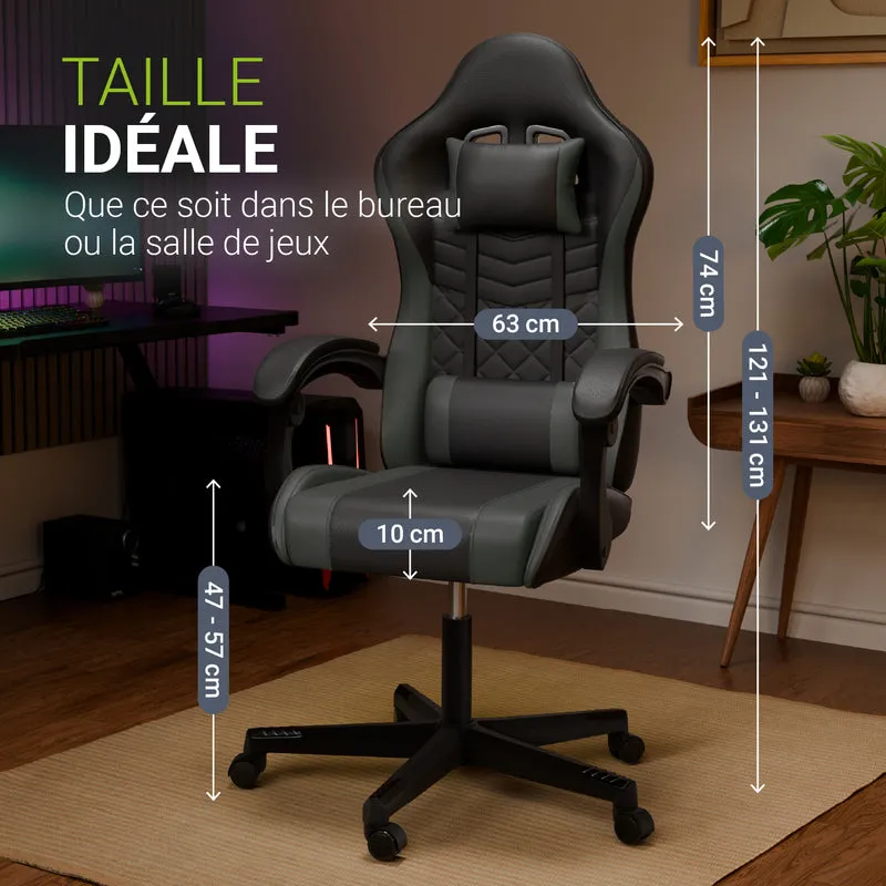 Chaise gamer HyperSeat – simili cuir, réglable