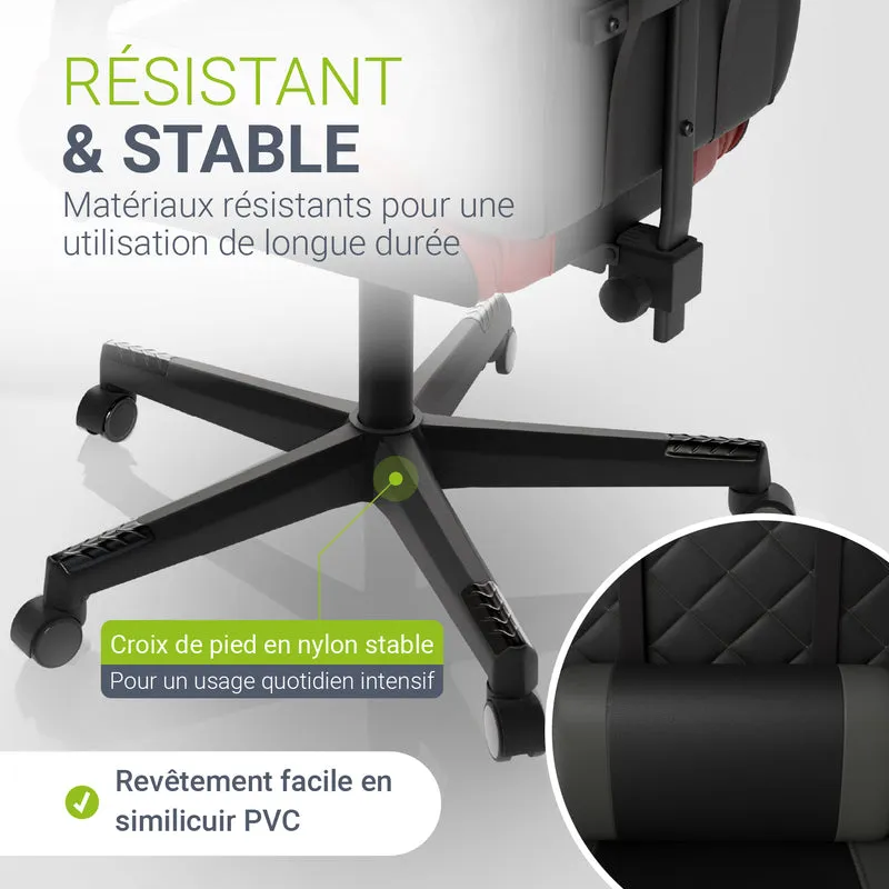 Chaise gamer HyperSeat – simili cuir, réglable
