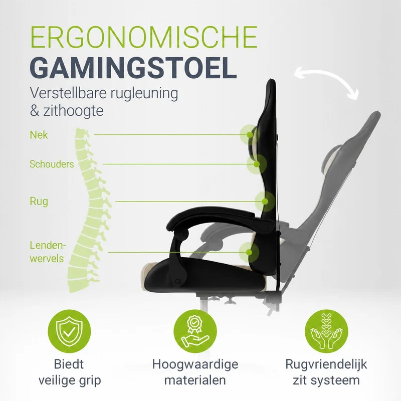 Chaise gamer HyperSeat – simili cuir, réglable