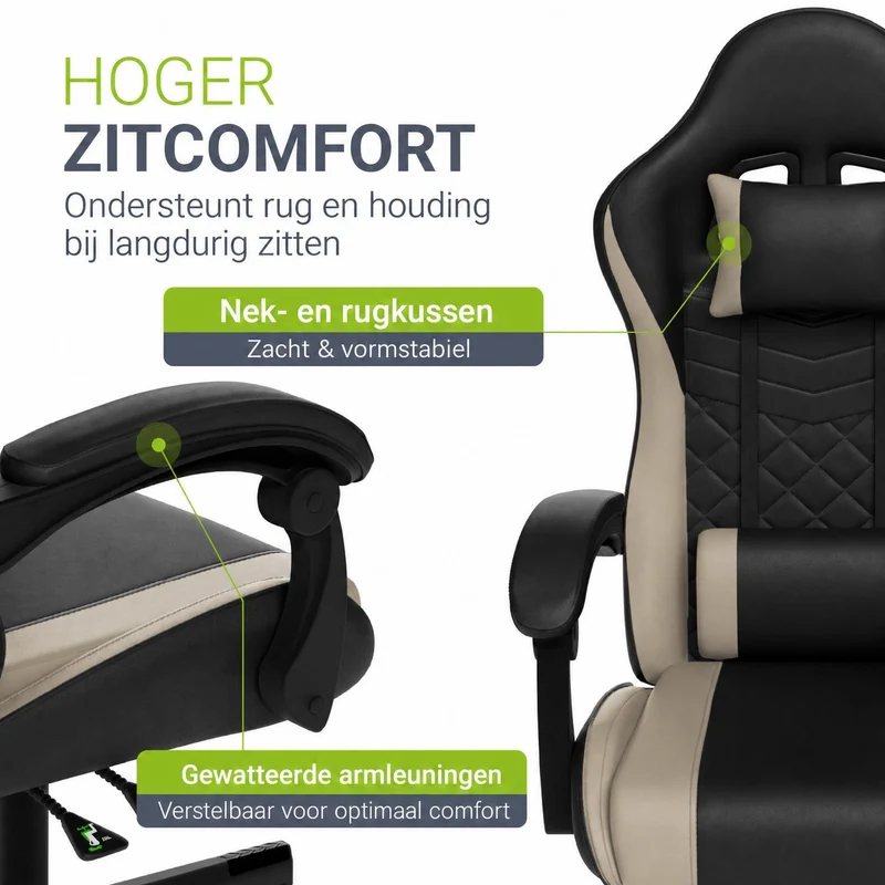 Chaise gamer HyperSeat – simili cuir, réglable