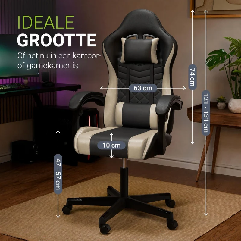 Chaise gamer HyperSeat – simili cuir, réglable