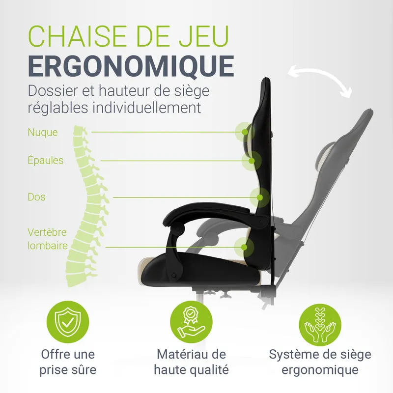 Chaise gamer HyperSeat – simili cuir, réglable