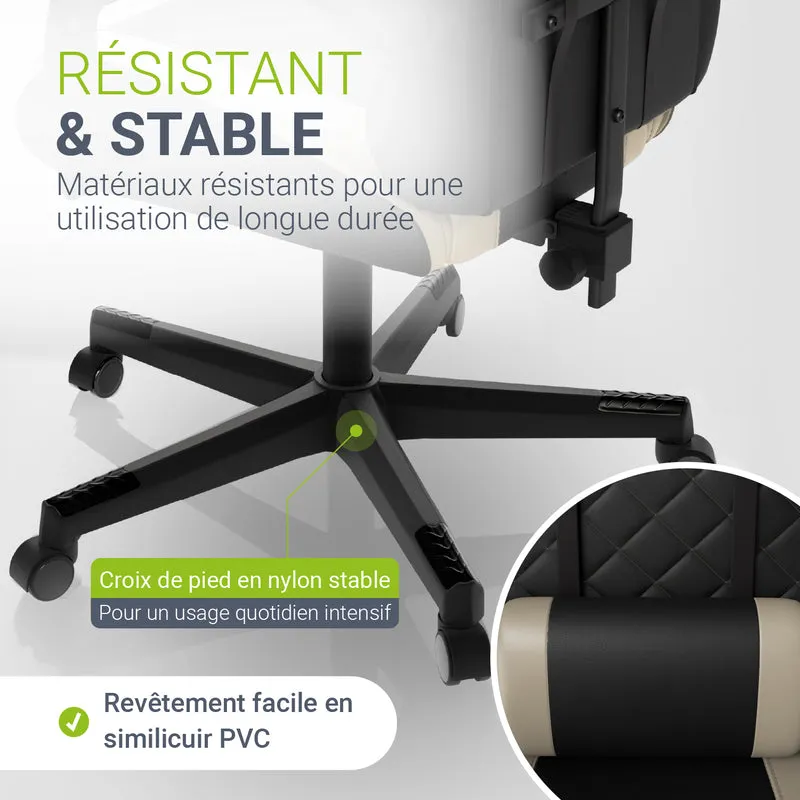 Chaise gamer HyperSeat – simili cuir, réglable