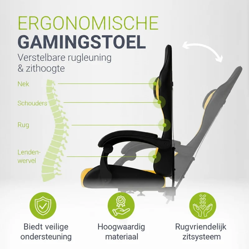 Chaise gamer HyperSeat – simili cuir, réglable